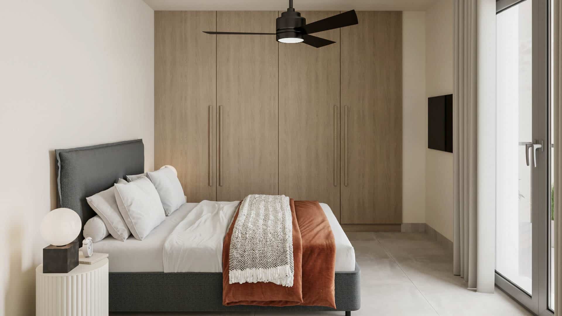 פרויקט Acharnon הדמיית פנים של חדר השינה