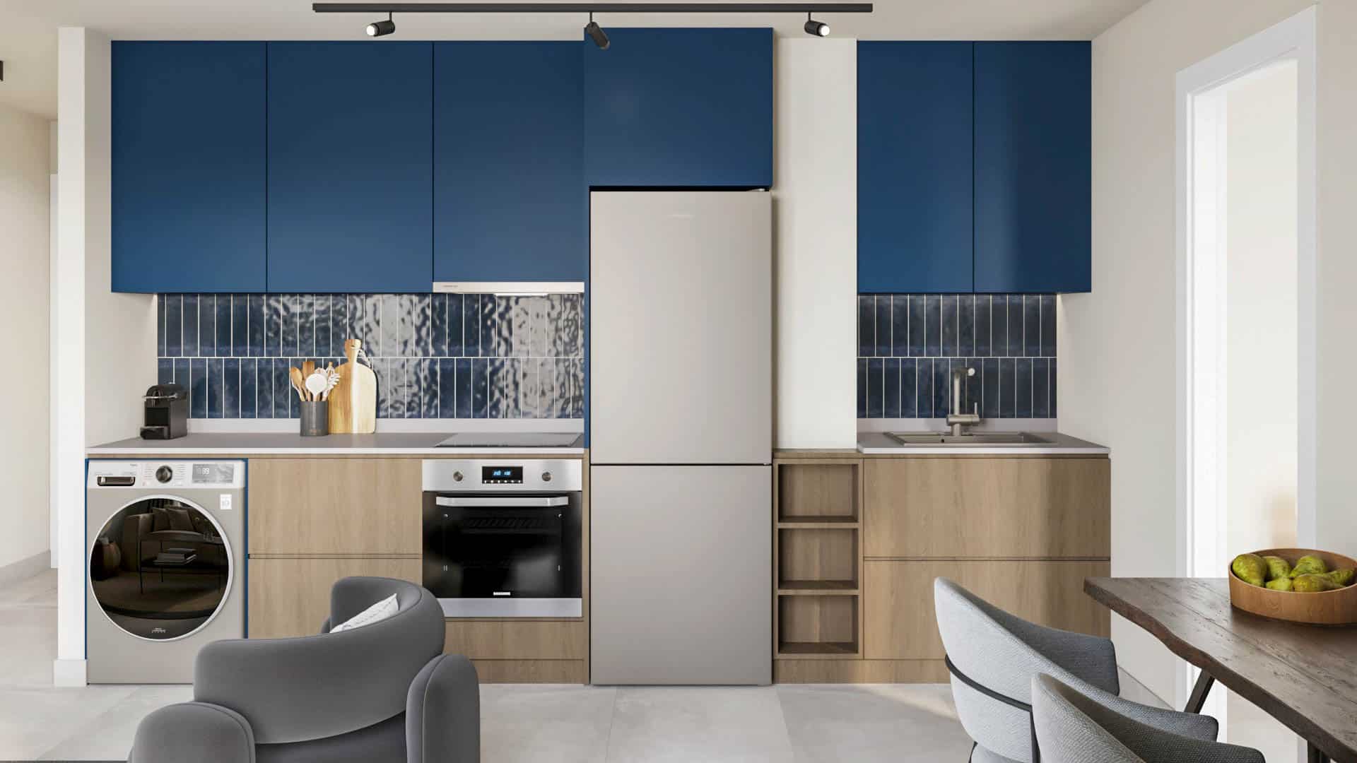 פרויקט Acharnon הדמיית פנים של המטבח