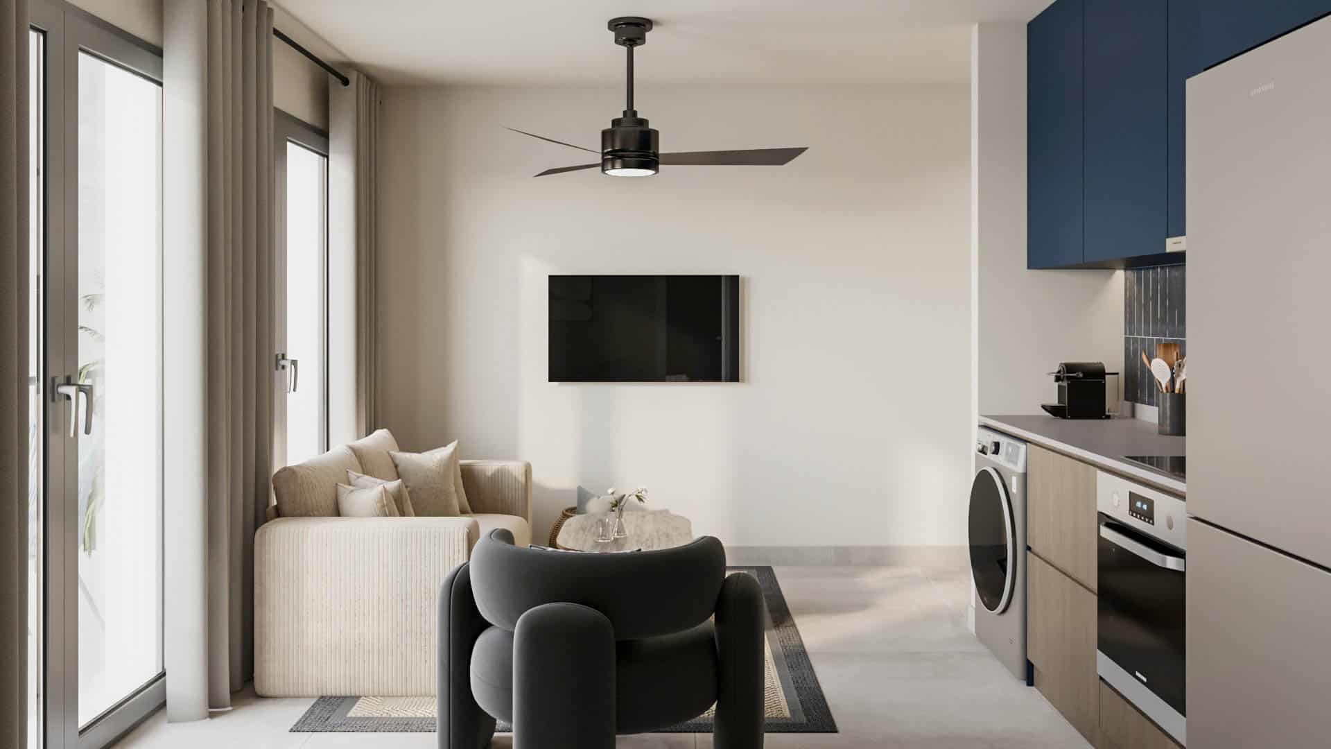 פרויקט Acharnon הדמיית פנים של הסלון