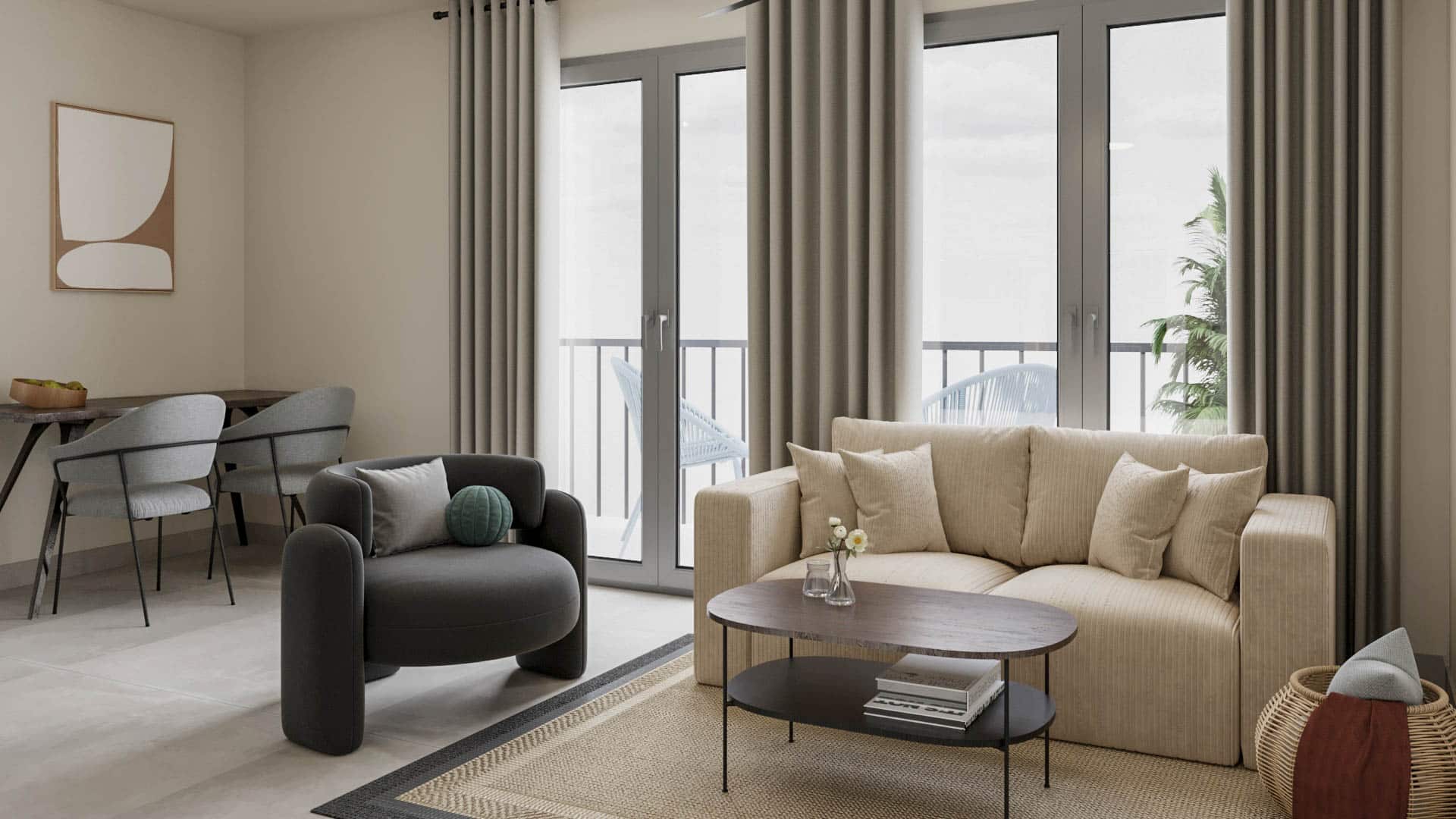 פרויקט Acharnon הדמיית פנים של הסלון