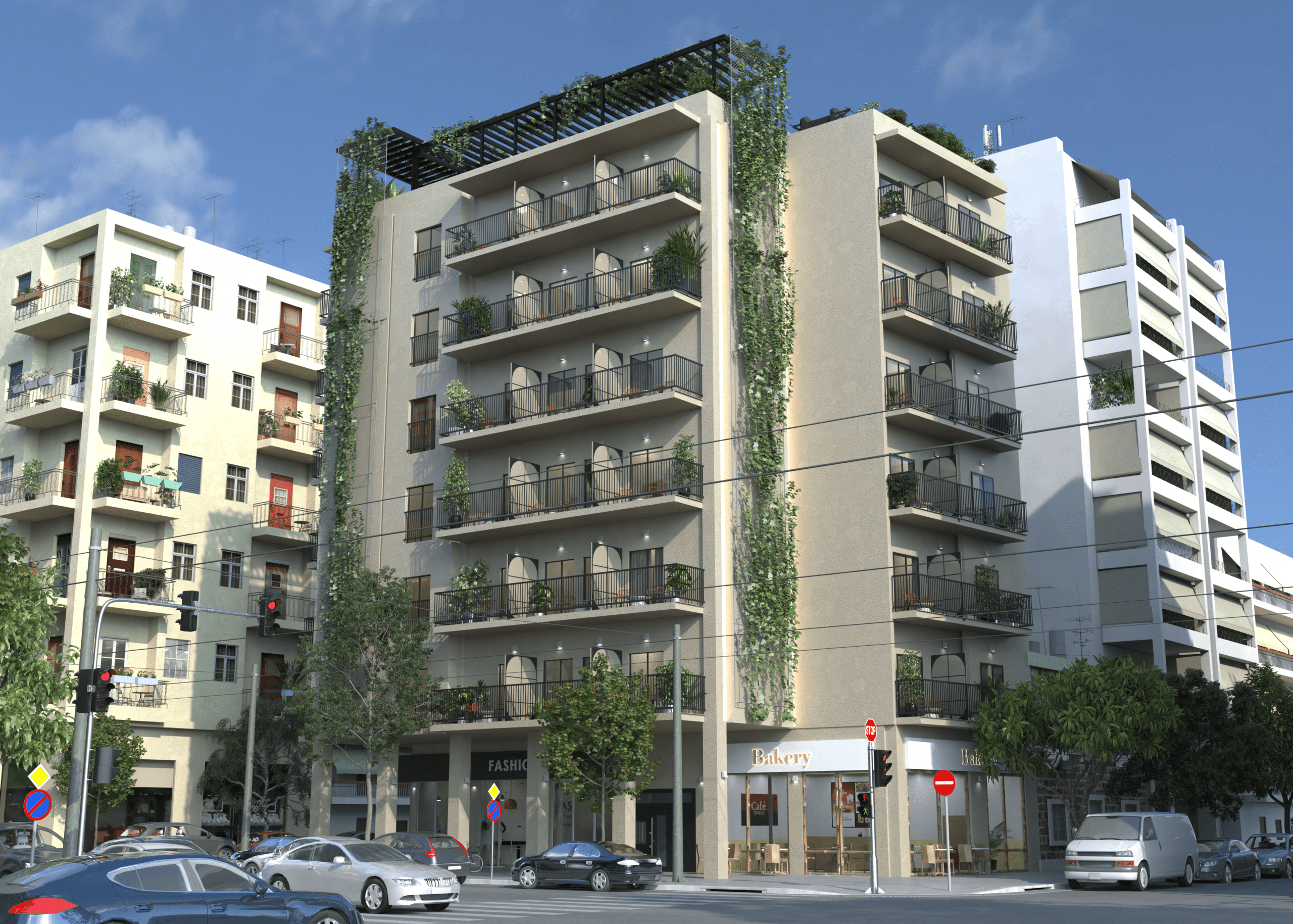 פרויקט Acharnon הדמיית חוץ של המבנה