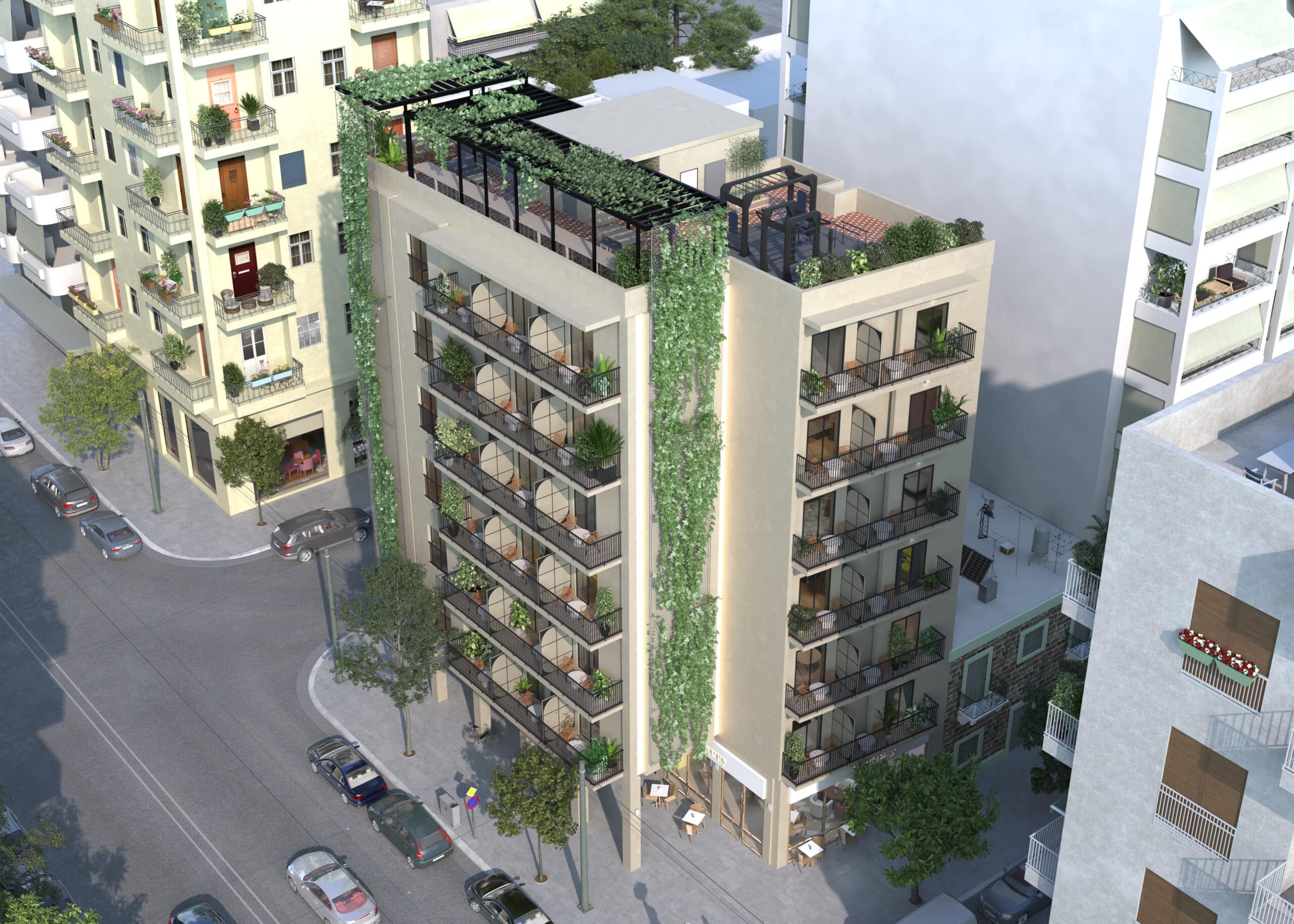 פרויקט Acharnon הדמיית חוץ של המבנה