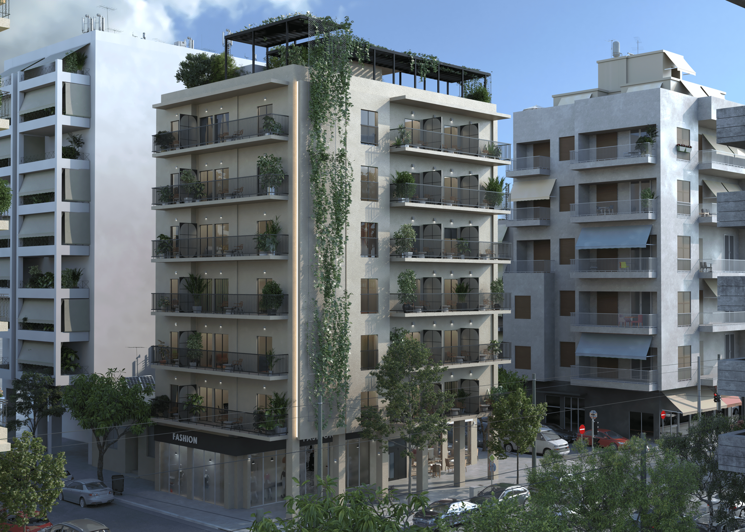 פרויקט Acharnon הדמיית חוץ של המבנה