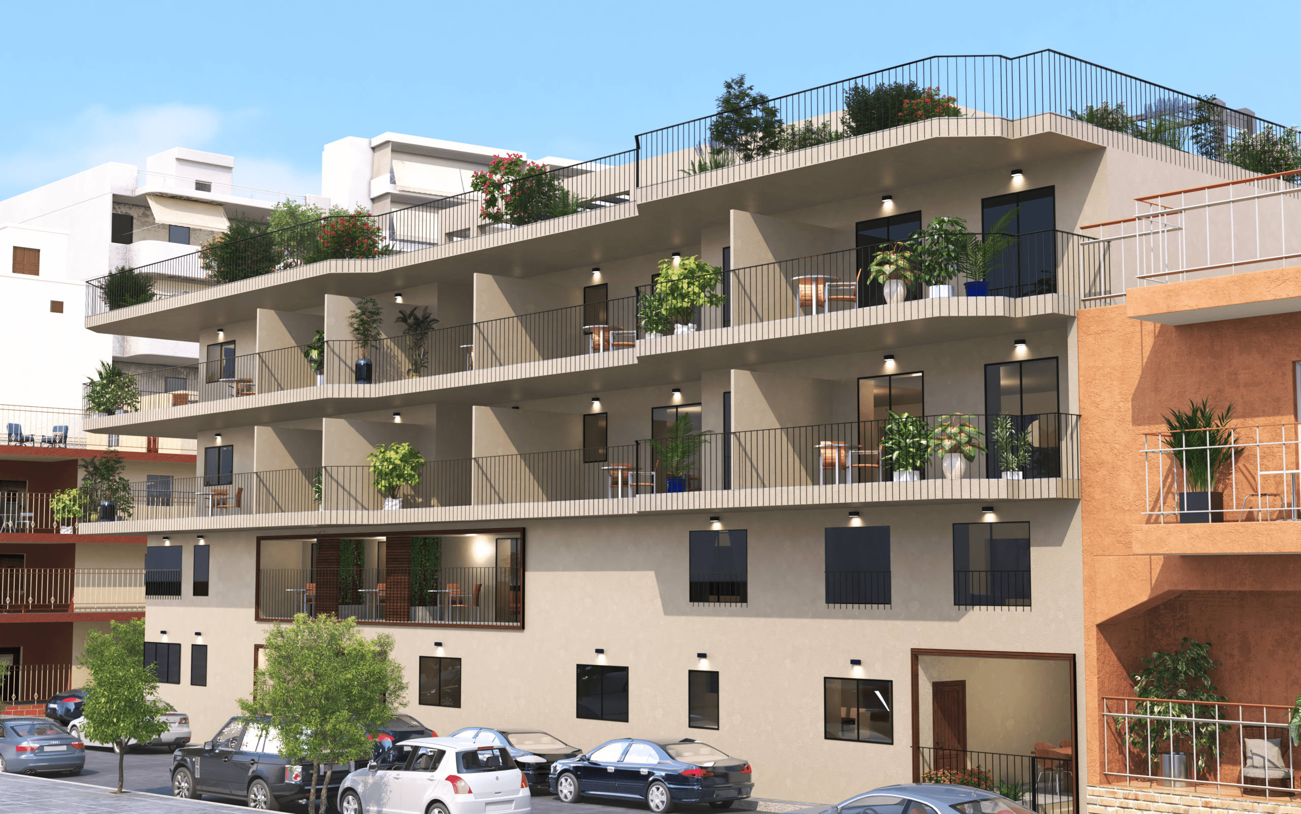 פרויקט Kalavriton בשכונת אגיה ורברה הדמיית חוץ