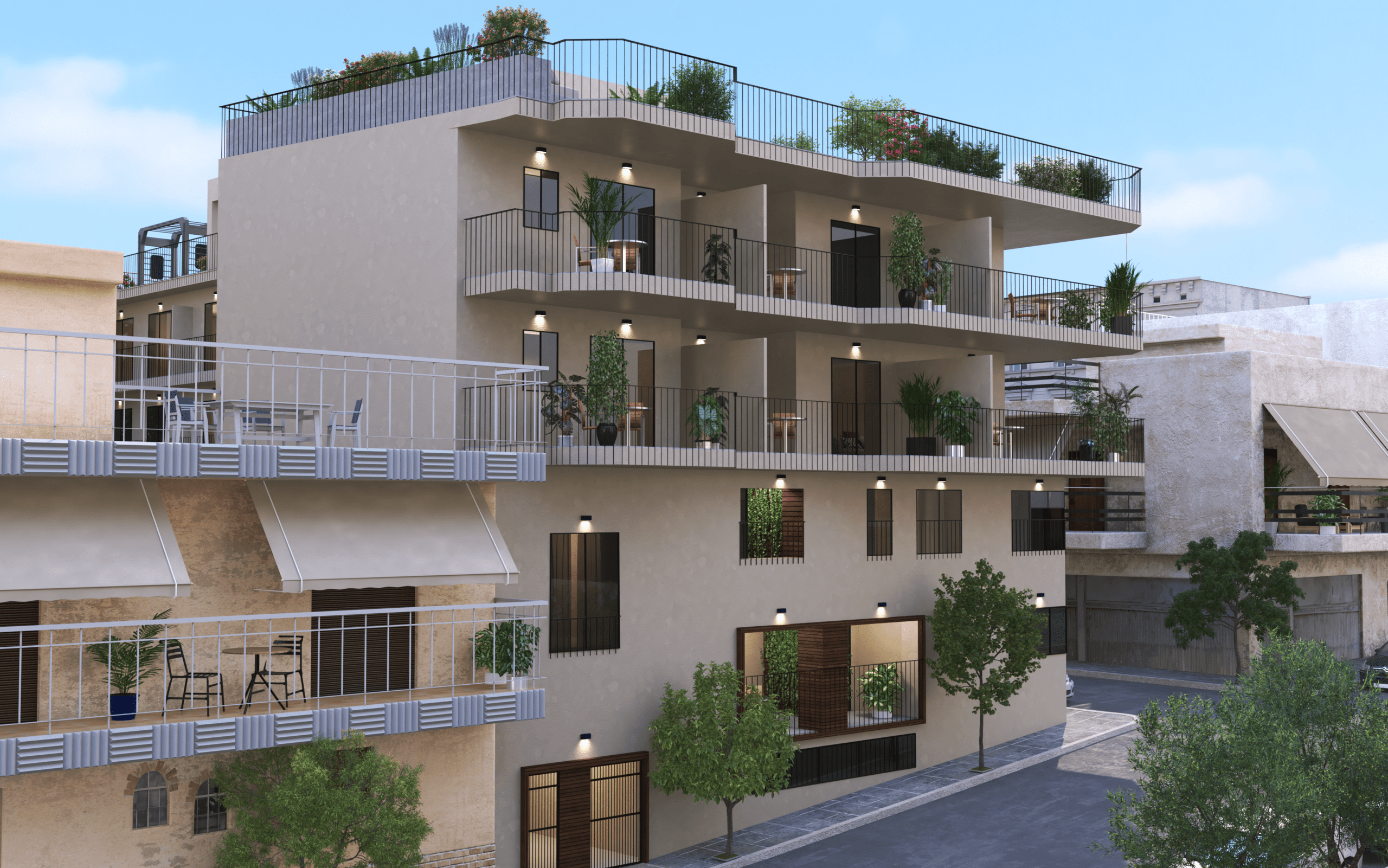 פרויקט Kalavriton בשכונת אגיה ורברה הדמיית חוץ