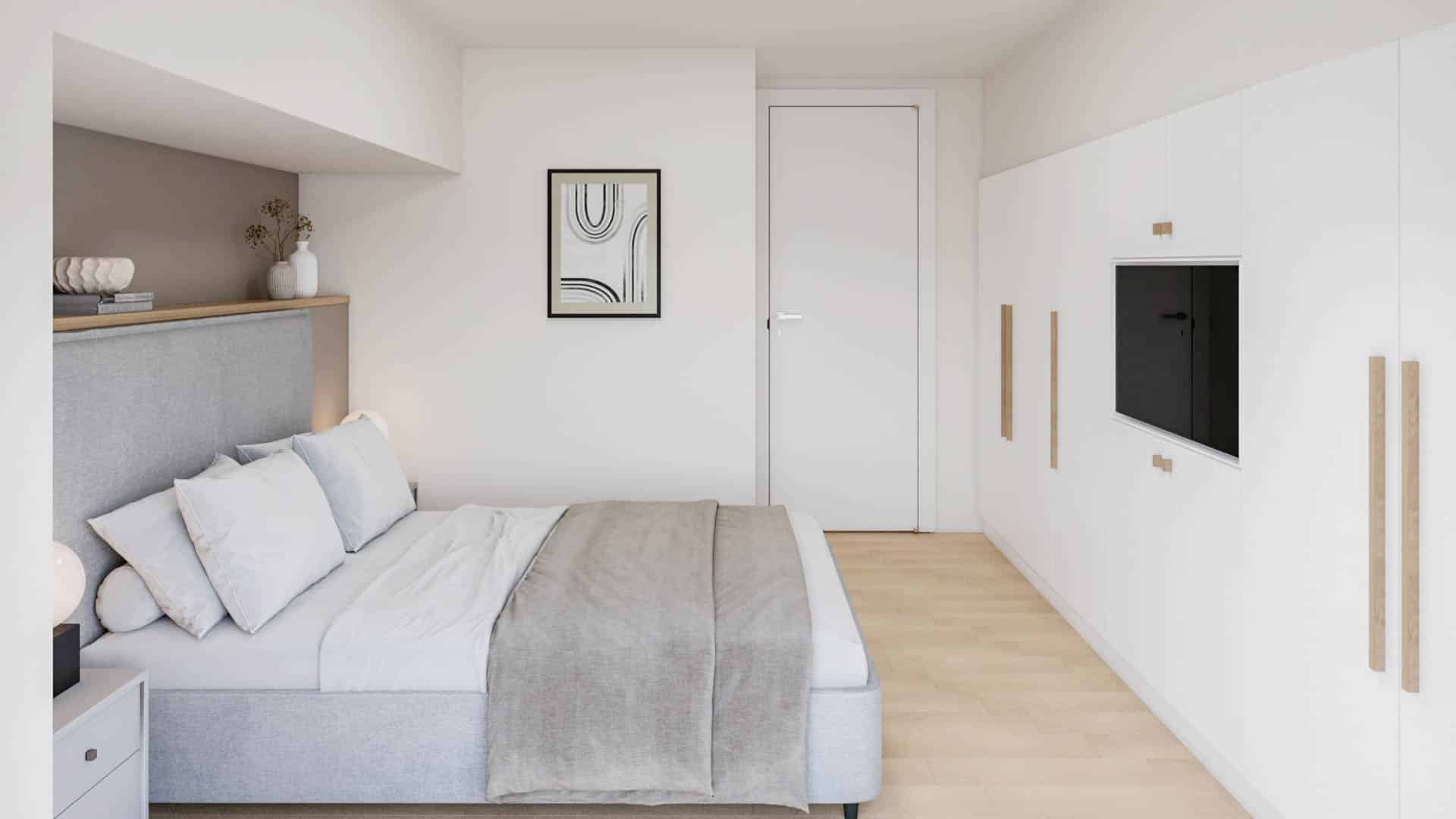 פרויקט Kalavriton בשכונת אגיה ורברה הדמיית חדר שינה