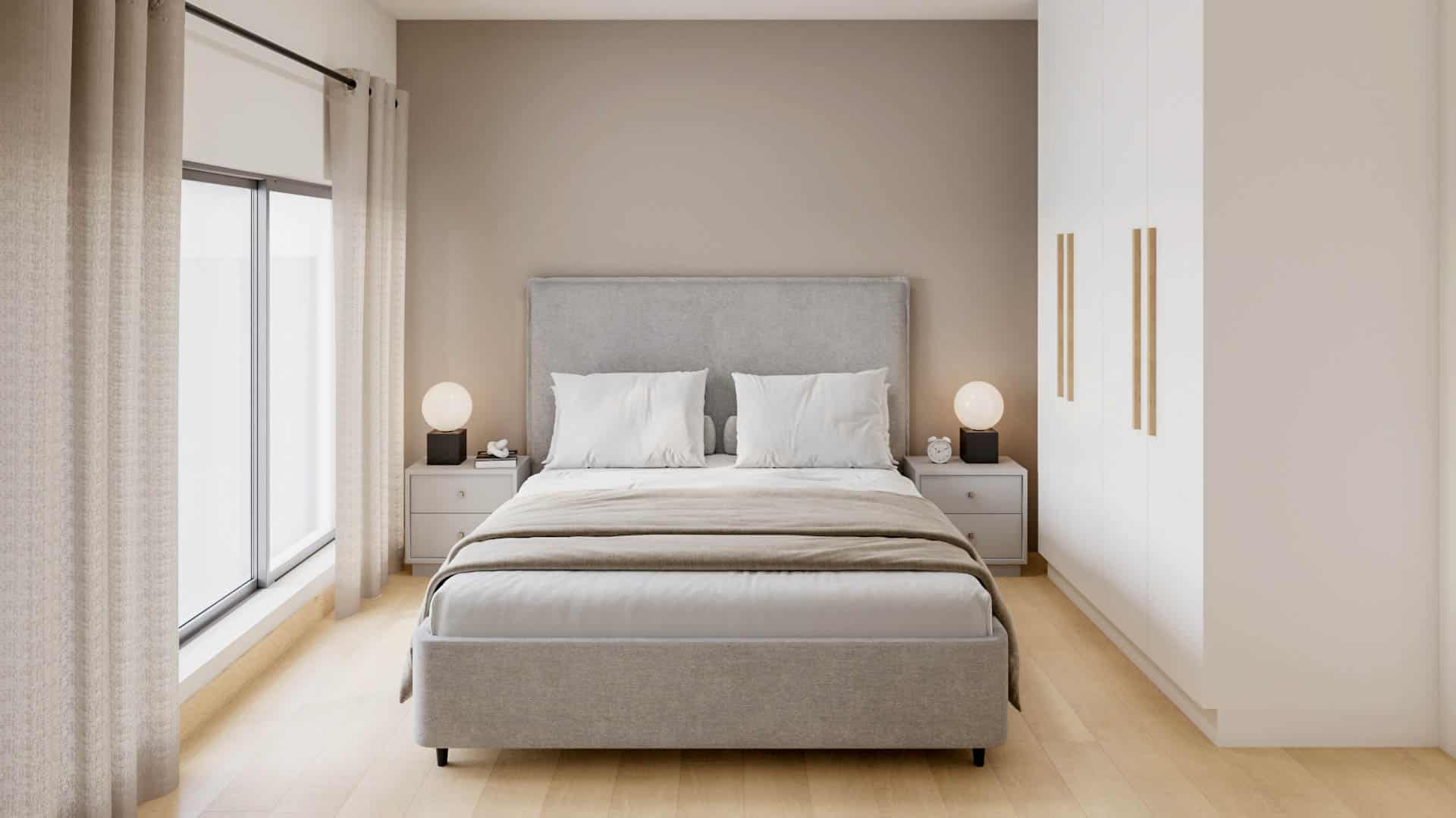 פרויקט Kalavriton בשכונת אגיה ורברה הדמיית חדר השינה