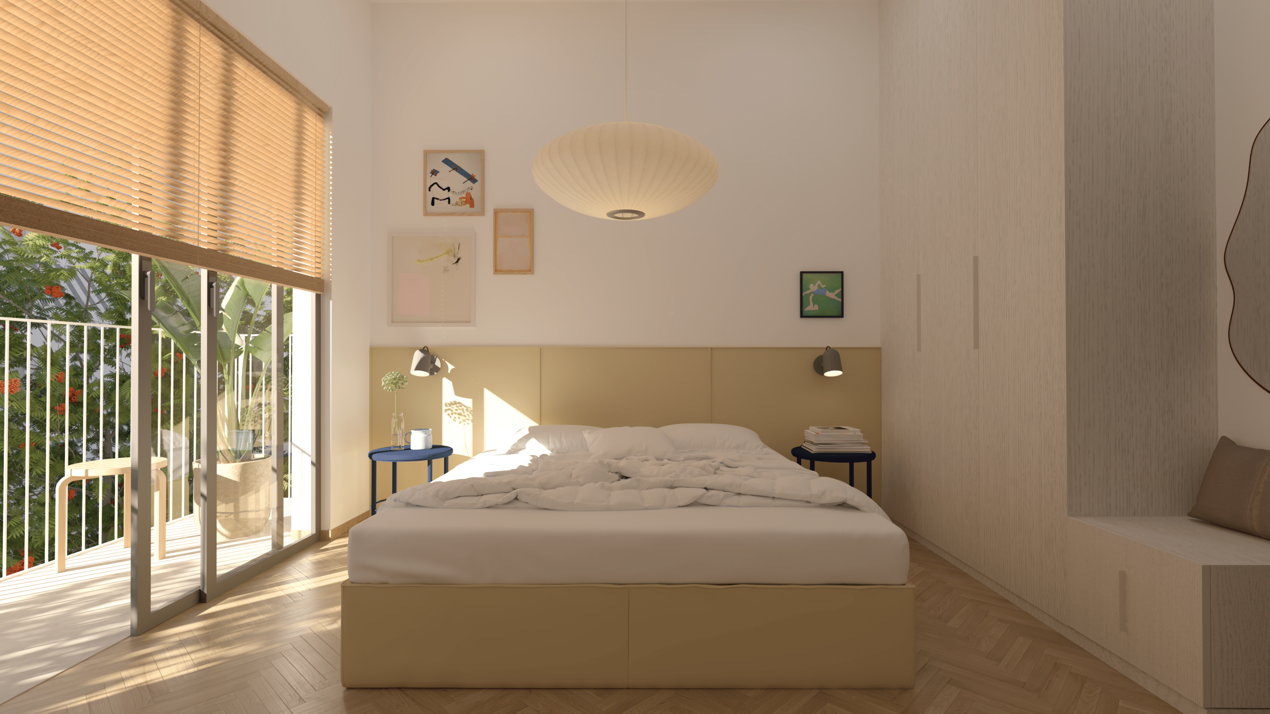 Bedroom in sotiris petroulas project athens