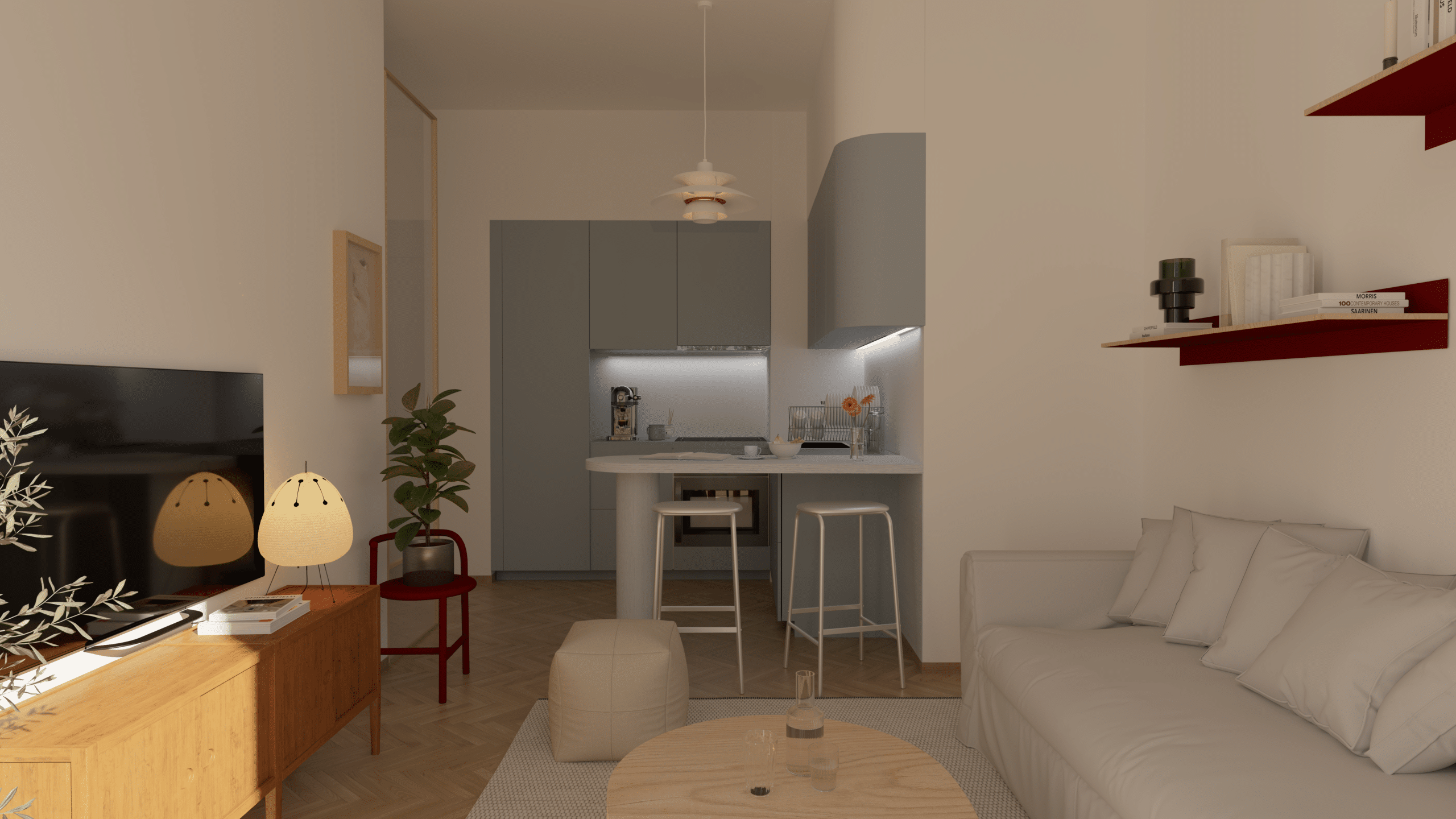 Living room in sotiris petroulas project athens